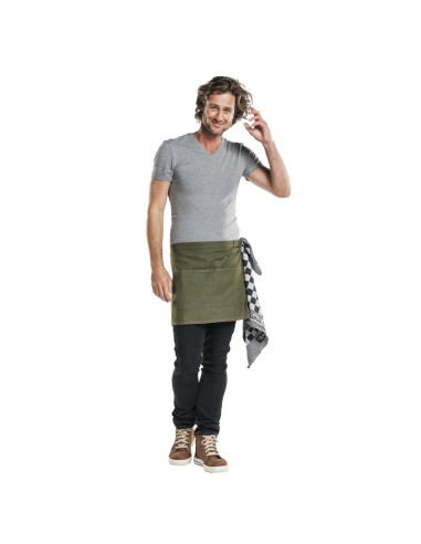 Tablier mixte Chaud Devant en denim vert 80x40 cm
