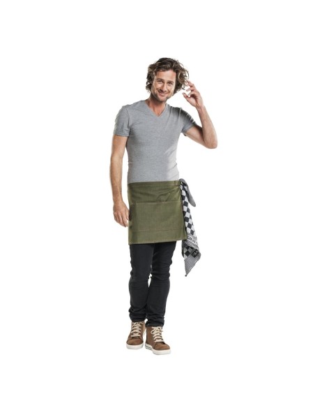 Tablier mixte Chaud Devant en denim vert 80x40 cm