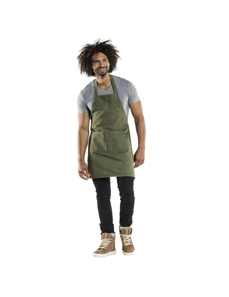 Tablier bavette mixte Chaud Devant vert 70x75 cm