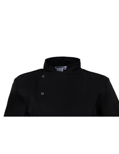 Veste de cuisinier femme ajustée Whites noire L - Poly-coton