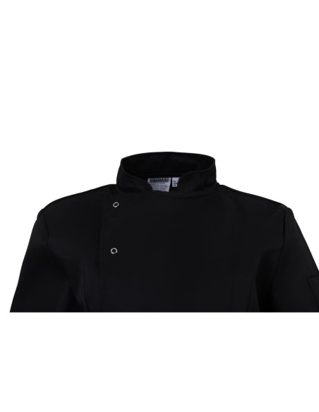 Veste de cuisinier femme ajustée Whites noire L - Poly-coton
