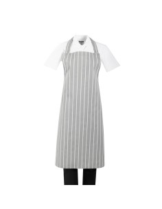 Tablier bavette rayé gris et blanc Whites - 950 mm