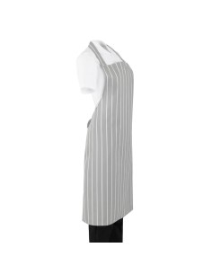Tablier bavette rayé gris et blanc Whites - 950 mm 2