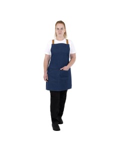 Tablier court croisé dos Southside denim bleu 2