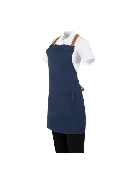 Tablier court croisé dos Southside denim bleu