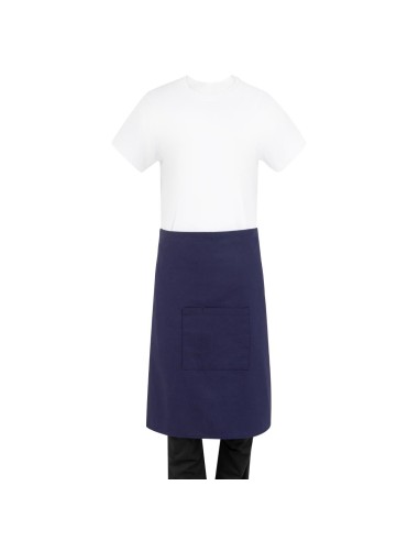 Tablier bistro Southside en coton marine - Taille unique