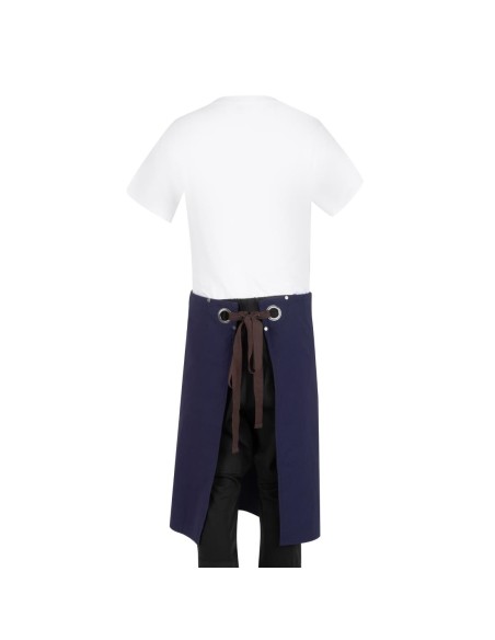 Tablier bistro Southside en coton marine - Taille unique