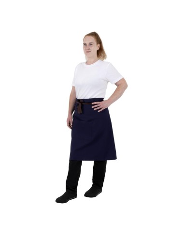 Tablier bistro Southside en coton marine - Taille unique
