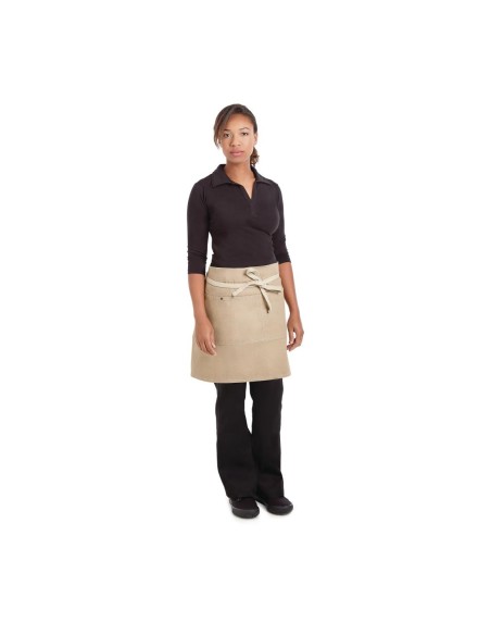 Tablier serveur court Chef Works Austin Denim beige - Demi-tabliers