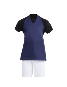 Tablier serveur col V Whites bleu marine - 838x698 mm