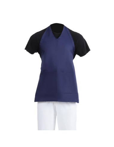 Tablier serveur col V Whites bleu marine - 838x698 mm