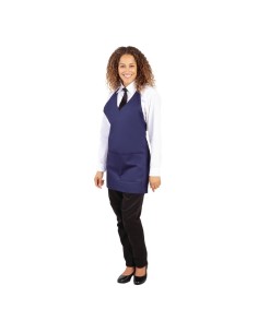 Tablier serveur col V Whites bleu marine - 838x698 mm 2