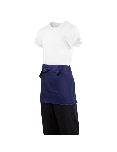 Tablier serveur court Whites bleu marine - 750x373 mm