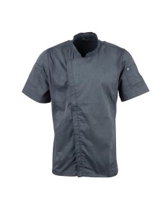 Veste de cuisine légère à manches courtes Springfield Chef Works - Bleu