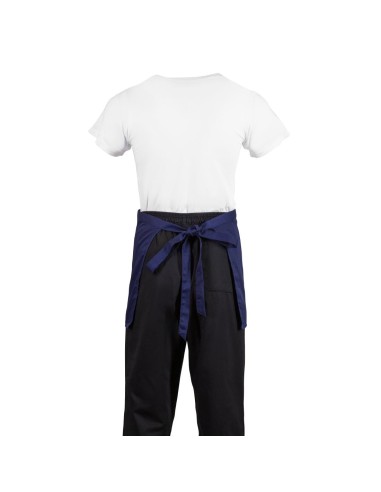 Tablier serveur court Whites bleu marine - 750x373 mm