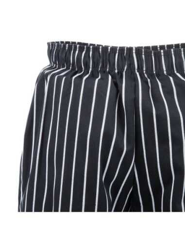 Pantalon de cuisine mixte Baggy Chef Works rayé noir et blanc M