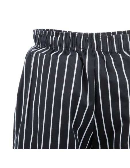 Pantalon de cuisine mixte Baggy Chef Works rayé noir et blanc M