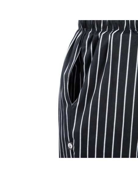 Pantalon de cuisine mixte Baggy Chef Works rayé noir et blanc M