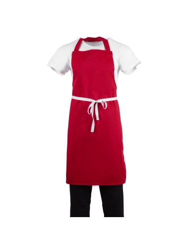 Tablier bavette Whites rouge - Élégant et pratique