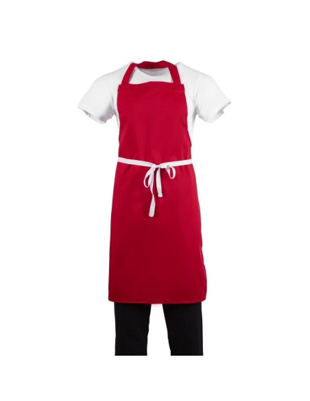 Tablier bavette Whites rouge - Élégant et pratique
