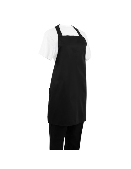Lot de 2 tabliers bavette noirs Nisbets Essentials - 660x800 mm