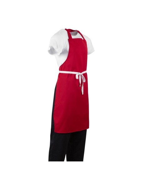 Tablier bavette Whites rouge - Élégant et pratique