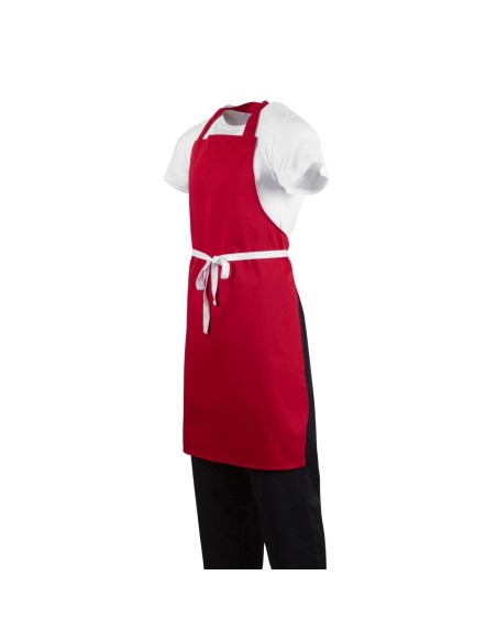 Tablier bavette Whites rouge - Élégant et pratique