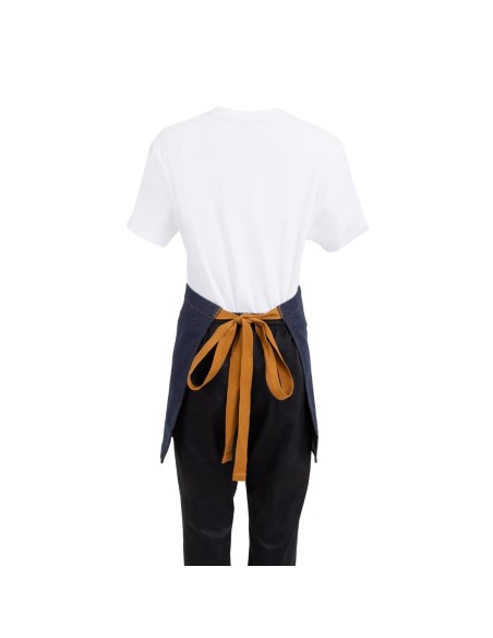 Tablier serveur Southside denim bleu - ceinture ocre