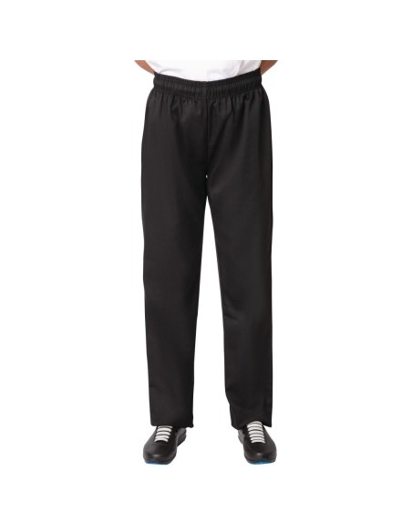 Pantalon de cuisine noir Nisbets Essentials M