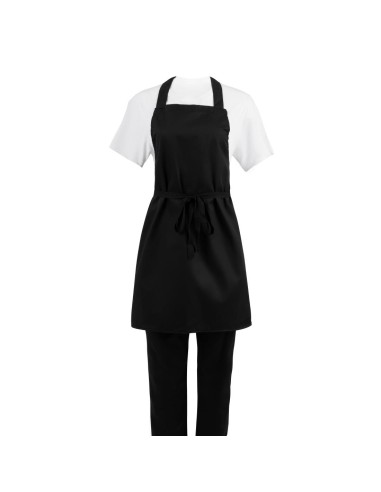 Lot de 2 tabliers bavette noirs Nisbets Essentials - 660x800 mm