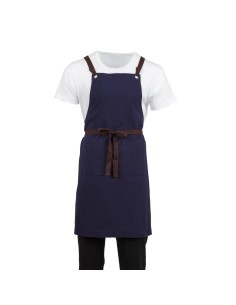 Tablier bavette en coton Southside bleu marine - 780x910 mm