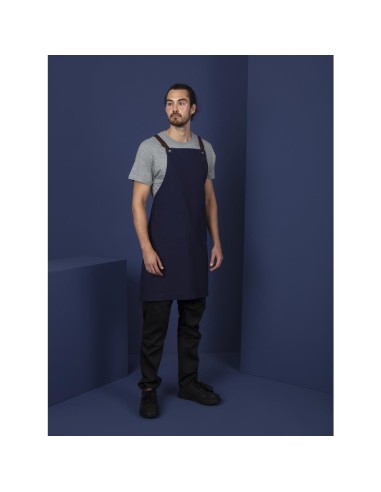 Tablier bavette en coton Southside bleu marine - 780x910 mm