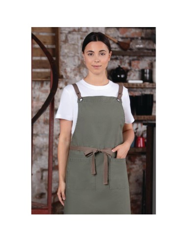 Tablier bavette en coton Southside kaki - Mixte
