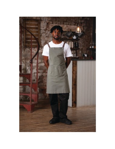 Tablier bavette en coton Southside kaki - Mixte