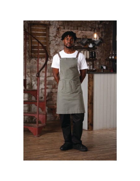 Tablier bavette en coton Southside kaki - Mixte
