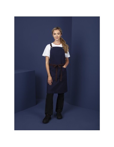 Tablier bavette en coton Southside bleu marine - 780x910 mm