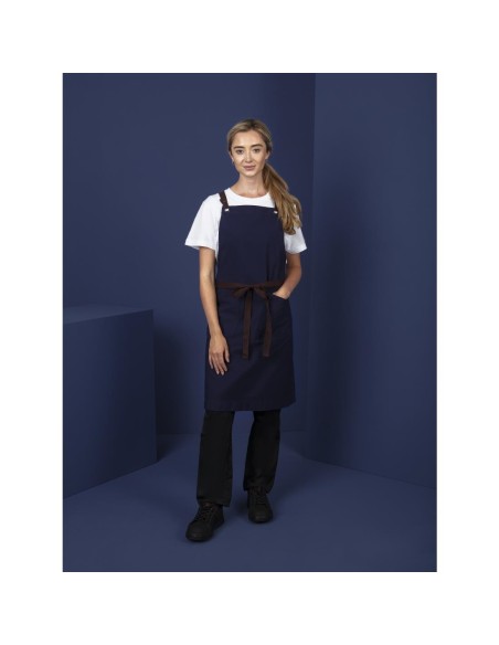 Tablier bavette en coton Southside bleu marine - 780x910 mm
