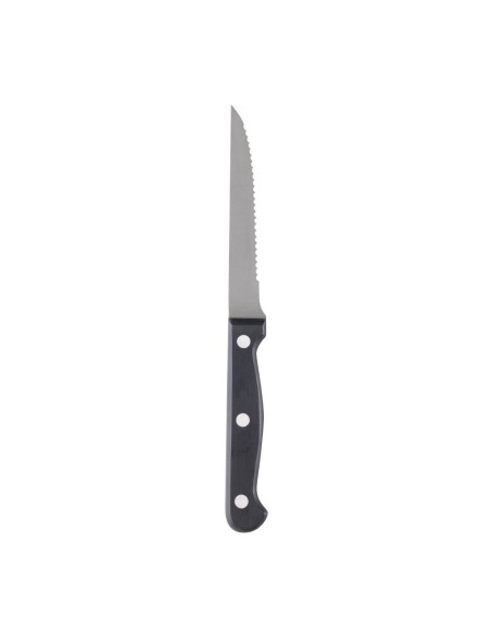 Couteaux à steak Olympia manche noir - lot de 12