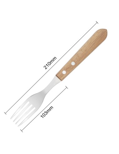 Fourchettes steak bois d'acacia FSC 100% - lot 12 Olympia