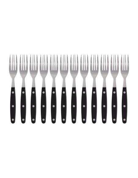 Fourchettes à steak Olympia noir - lot de 12