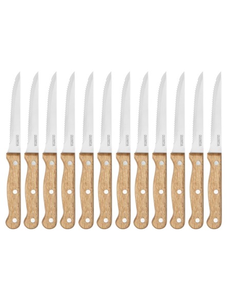 Couteaux à steak en bois d'acacia 113 mm - lot de 12 Olympia