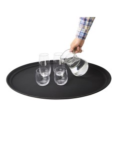 Plateau ovale antidérapant noir Olympia Kristallon 685mm 2