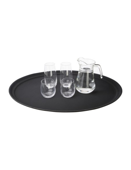 Plateau ovale antidérapant noir Olympia Kristallon 685mm