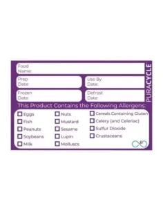 Etiquettes réutilisables allergènes PuraCycle (lot de 20)
