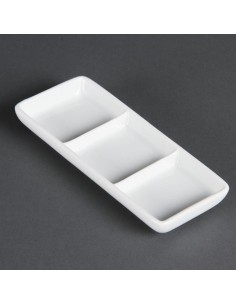 Plats 3 compartiments Olympia Whiteware - lot de 12