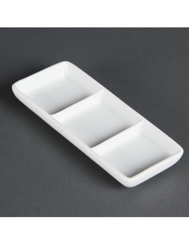 Plats 3 compartiments Olympia Whiteware - lot de 12