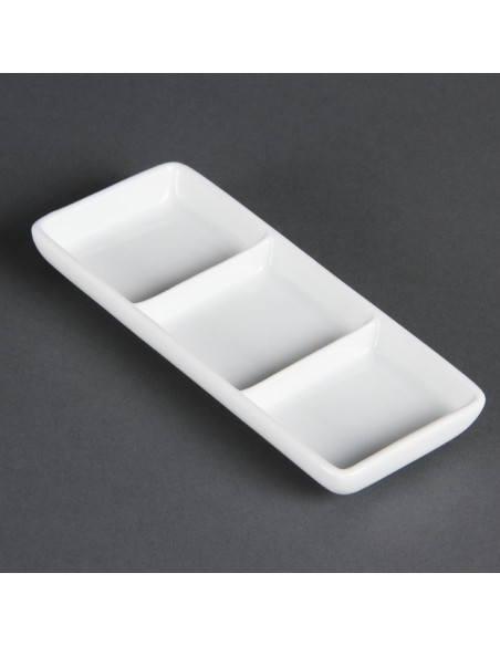 Plats 3 compartiments Olympia Whiteware - lot de 12