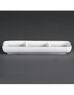 Plats 3 compartiments Olympia Whiteware - lot de 12 2