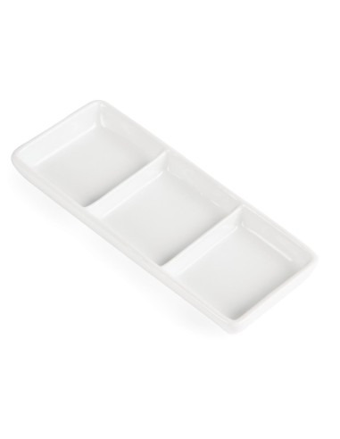 Plats 3 compartiments Olympia Whiteware - lot de 12