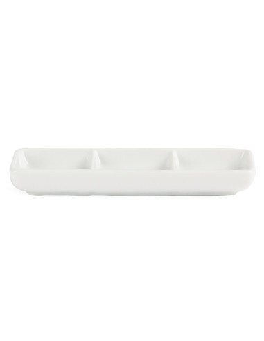 Plats 3 compartiments Olympia Whiteware - lot de 12